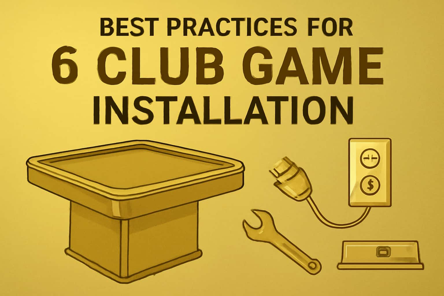 An informative scene depicting installation practices for the 6 Club Game.