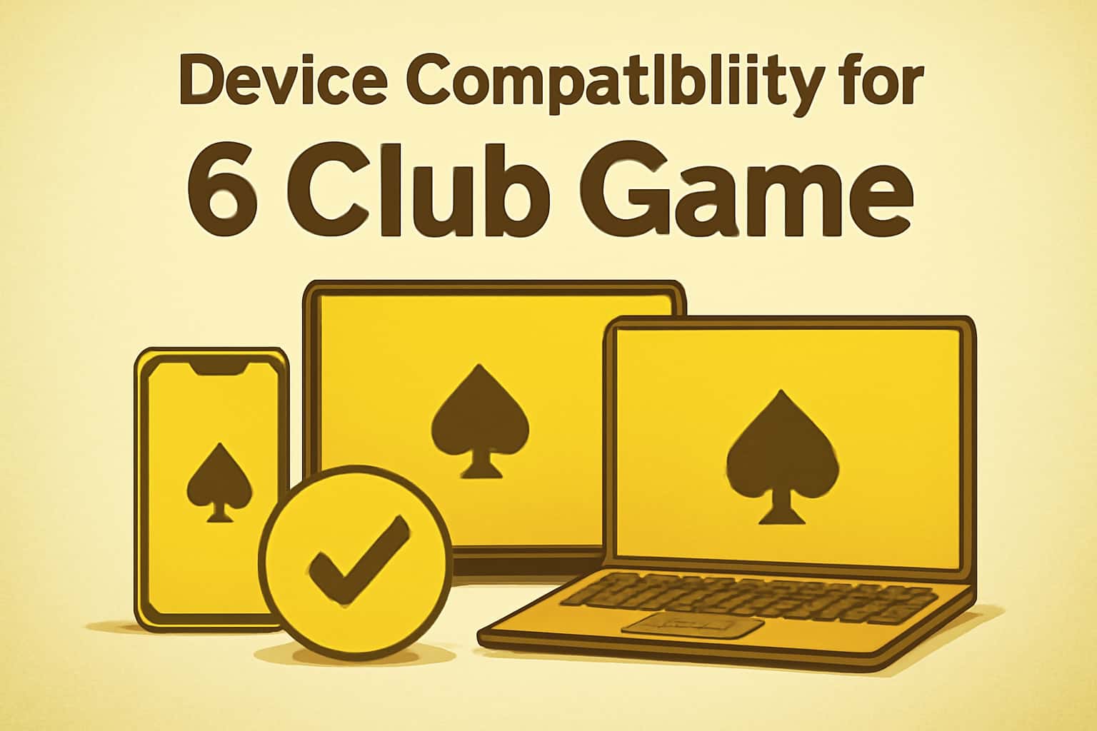 An informative scene illustrating device compatibility for 6 Club Game.