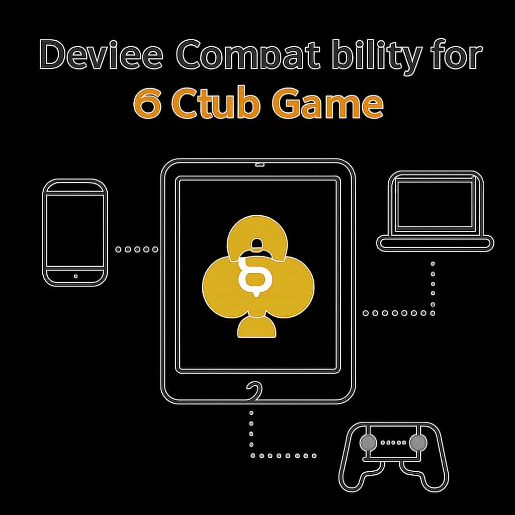 Diagram explaining device compatibility for 6 Club Game.