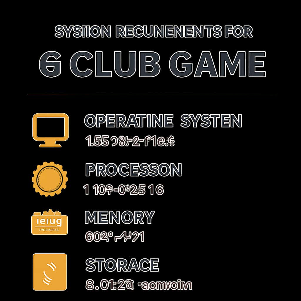 Illustration detailing the system requirements for 6 Club Game.