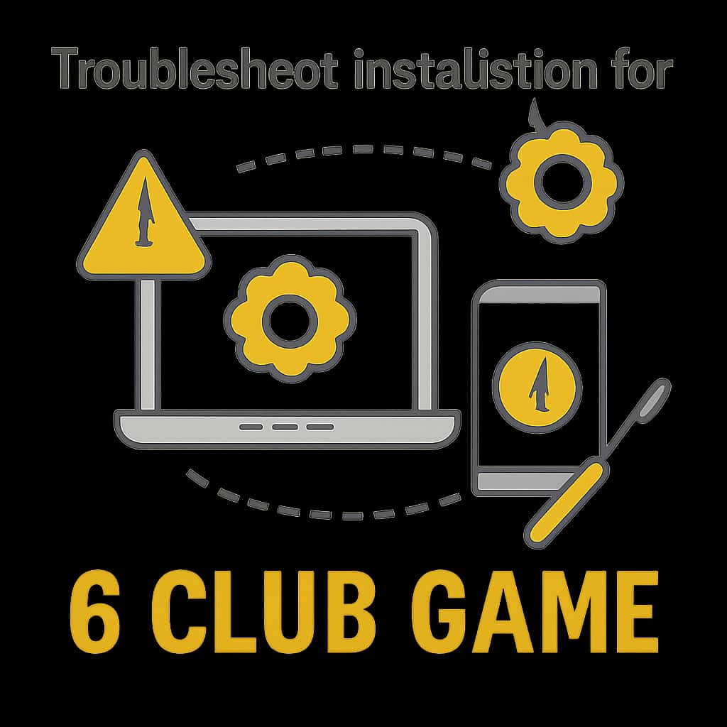 Diagram illustrating troubleshooting steps for 6 Club Game installation.
