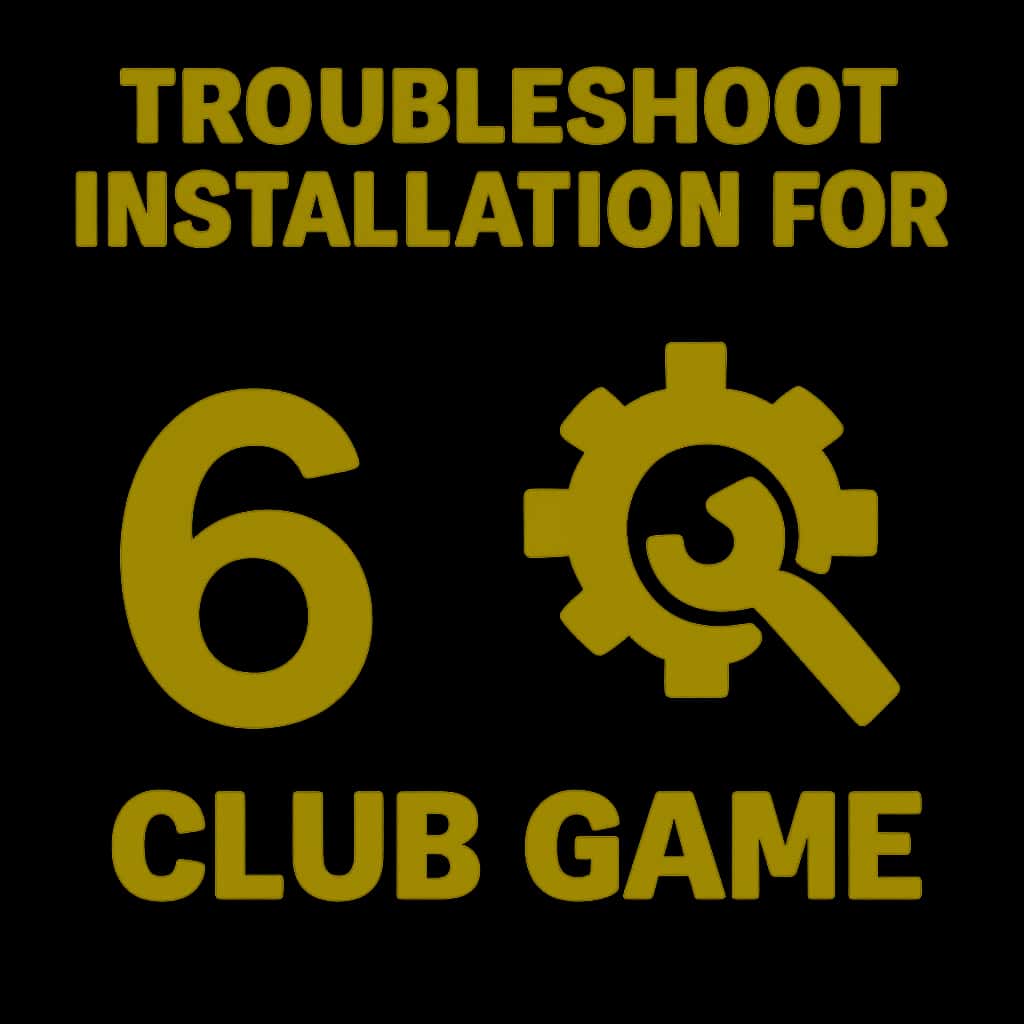 Icon representing troubleshooting installation for 6 Club Game.